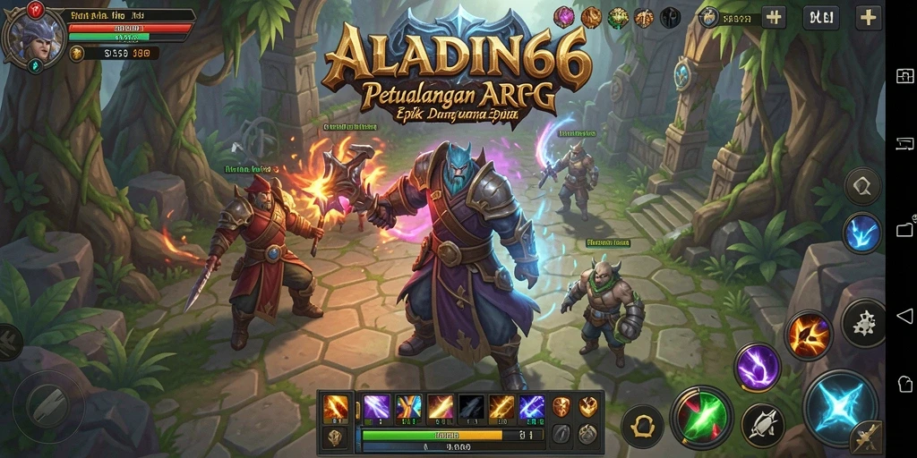 Tangkapan layar menampilkan aksi pertempuran seru dalam ALADIN66.