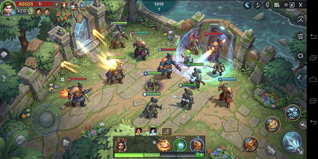 Screenshot utama ASG55 yang menunjukkan epic gameplay SLG.