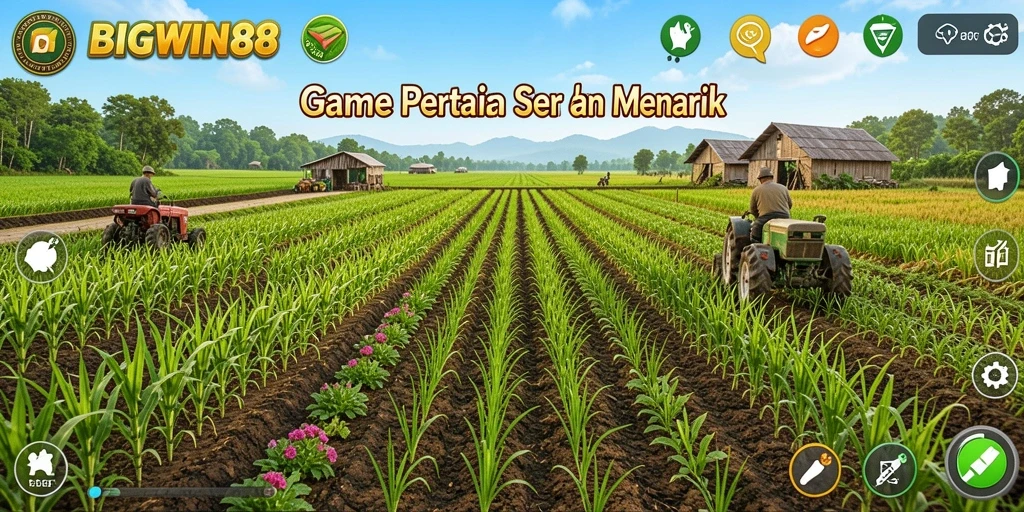 Gameplay BIGWIN88 menampilkan aktivitas pertanian yang seru dan interaktif.