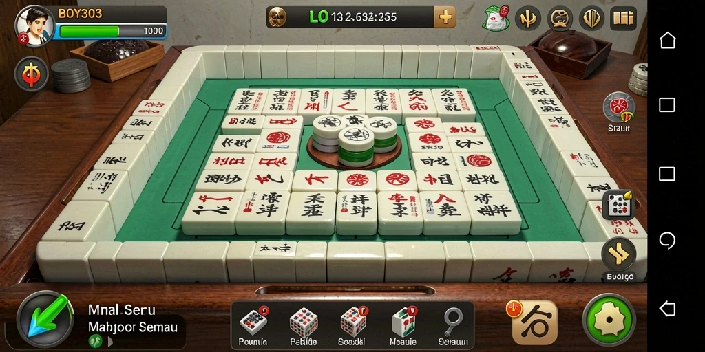 Tampilan gameplay BOY303 dengan grafis Mahjong yang menawan.