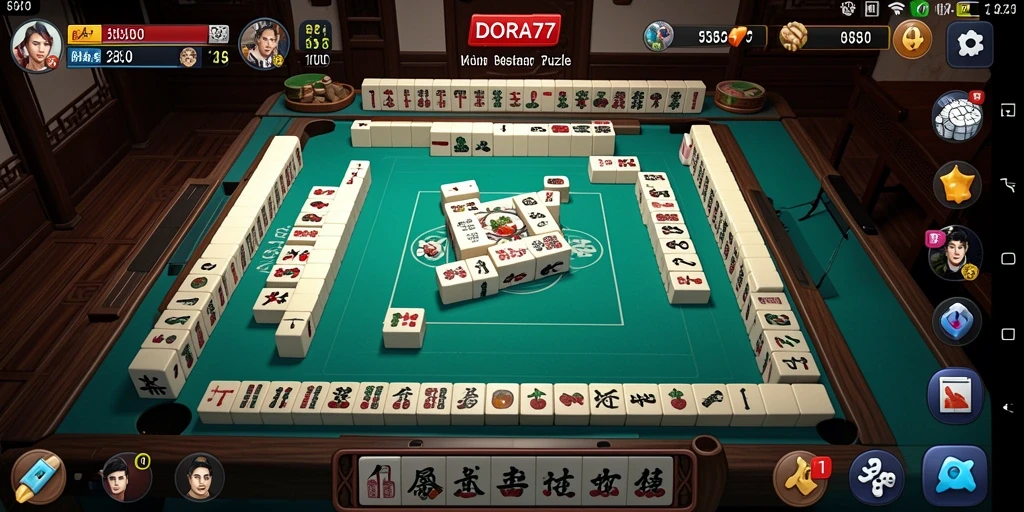 Screenshot gameplay DORA77 menampilkan momen menyenangkan saat mencocokkan ubin Mahjong.