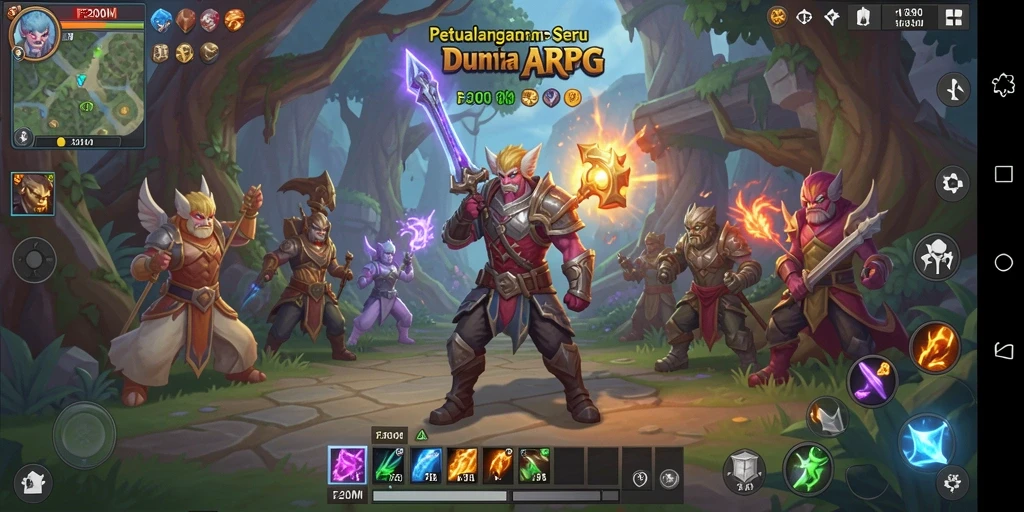 Tampilan gameplay F200M yang menarik dan penuh aksi dalam genre ARPG.
