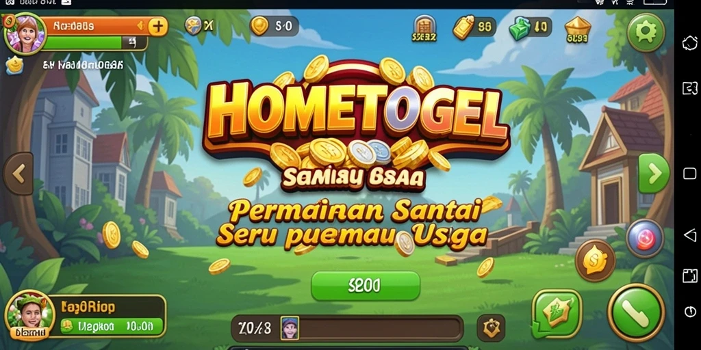 Screenshot gameplay HOMETOGEL yang penuh warna dan menyenangkan.