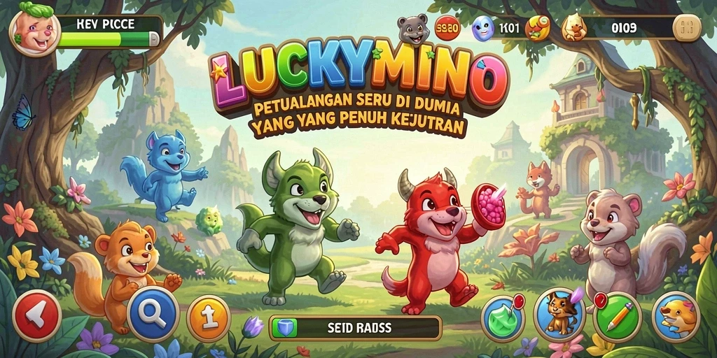 Screenshot gameplay LUCKYMINO yang menampilkan petualangan menarik.