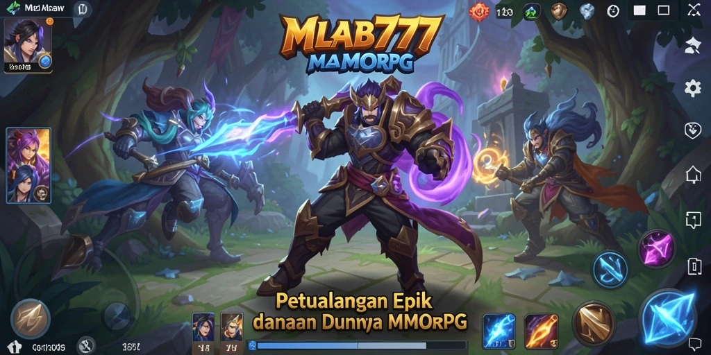 Screenshot MLBB777 menunjukkan aksi pertarungan seru dalam dunia MMORPG.