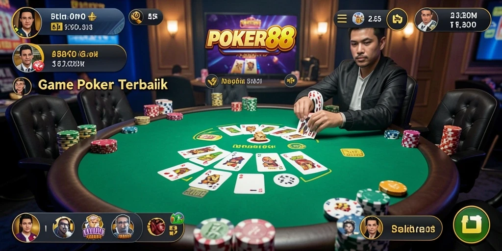 Tampilan gameplay POKER88 yang mendebarkan dan interaktif.