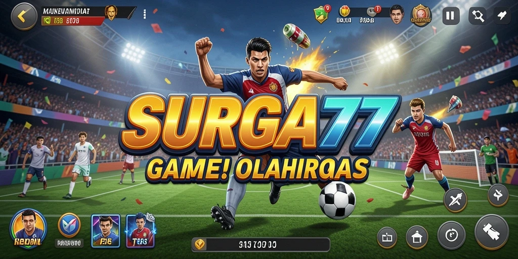 Tangkapan layar utama <strong>SURGA77</strong> menampilkan aksi intens dalam permainan olahraga.