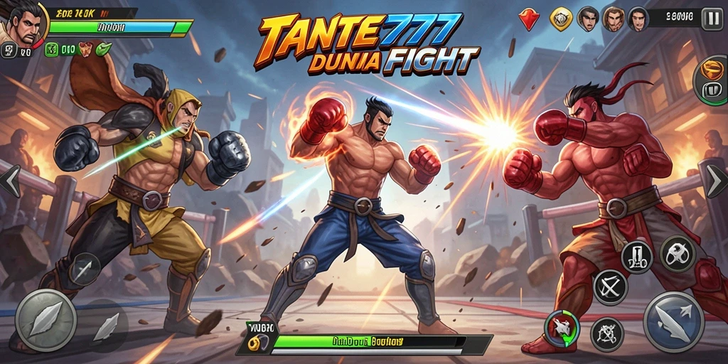 Tampilan gameplay pertarungan seru dan dinamis di TANTE777.